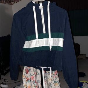 Forever 21 Navy and White Hoodie